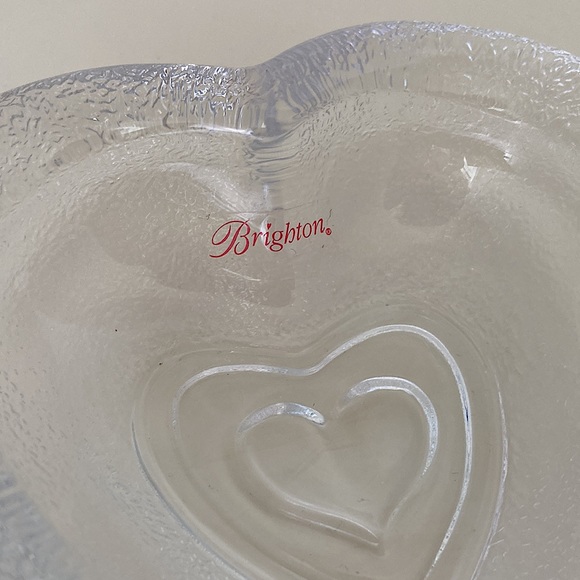 Brighton Heart Shaped Glass Dish Trinket Dish Jewelry Dish Love Valentine - Picture 3 of 7